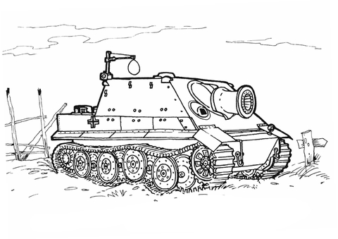 Sturmtiger Assault Gun Coloring Page